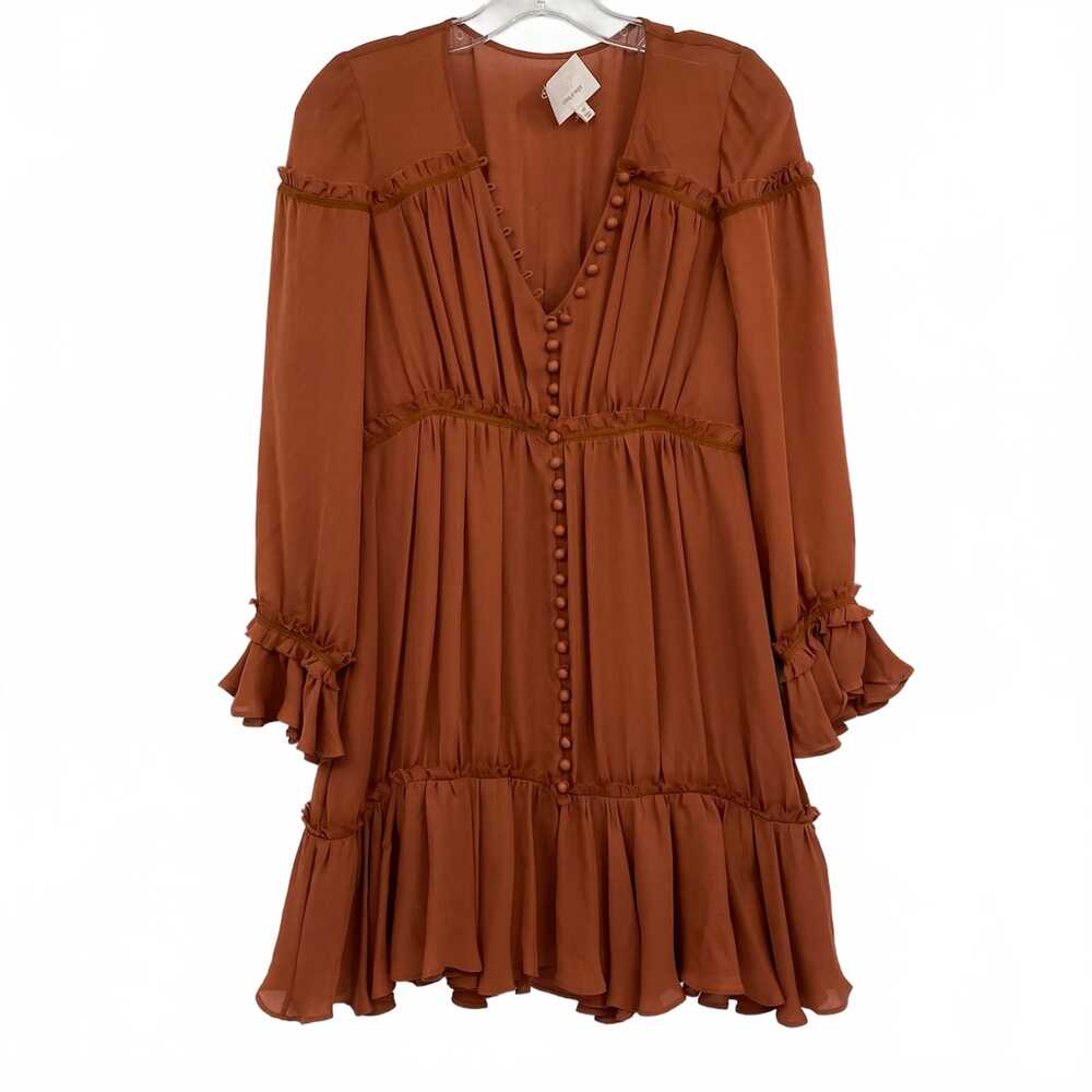 Cinq a Sept Orange Ruffle Mini Dress | Womens XS